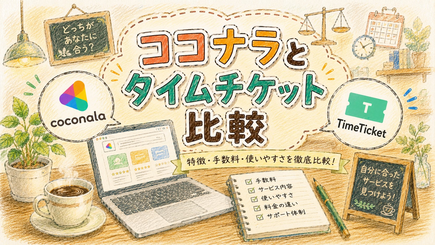 ココナラとタイムチケット比較