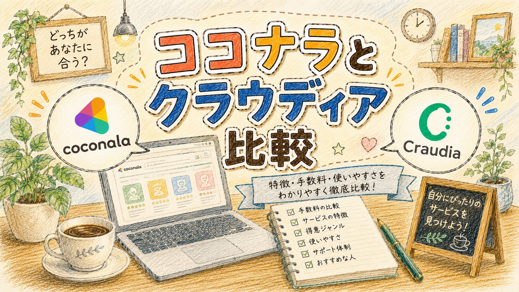ココナラとクラウディア比較